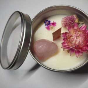 Bougie Parfum the vert et pierre Quartz