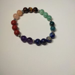 Bracelet de perle naturelle de  8 mm 7 CHAKRAS