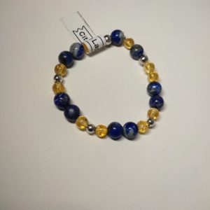 Bracelet de perle naturelle citrine et lapis lazulli de 8 mm