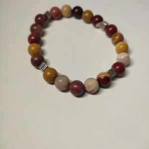 Bracelet de perle naturelle de Jaspe MOKAITE de 8 mm