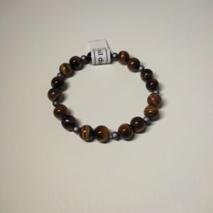 Bracelet de perle naturelle oeil de tigre de  8 mm
