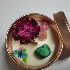 Bougie Parfum thé vert et pierre Malachite