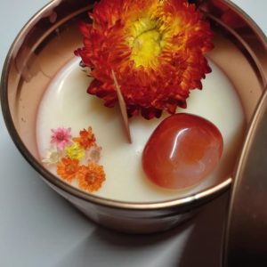 Bougie Parfum cerise et pierre cornaline