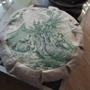 Zafu Bulleoriginelle Lin et toile de Jouy